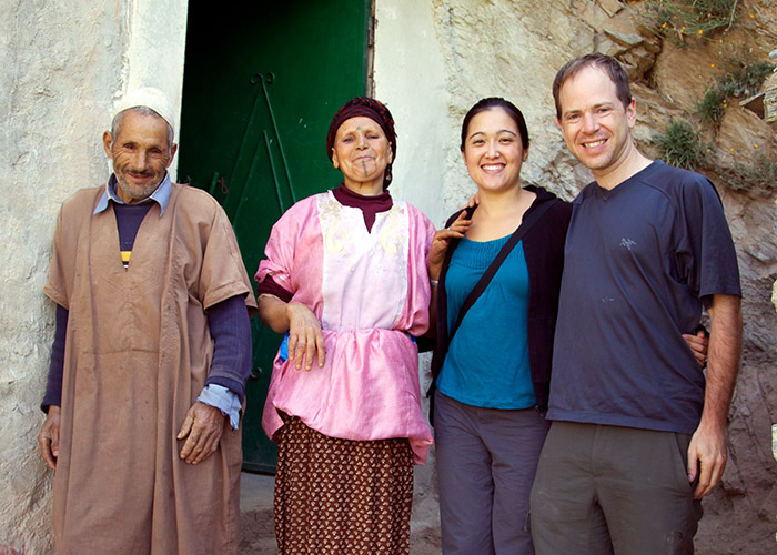Women in front of Berber village